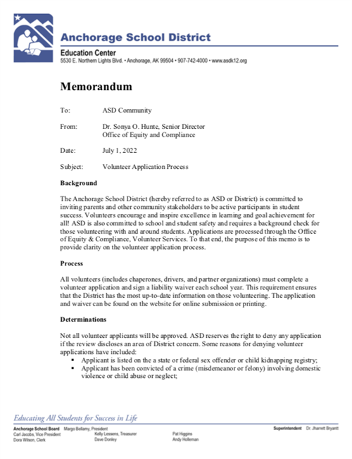 ASD MEMo